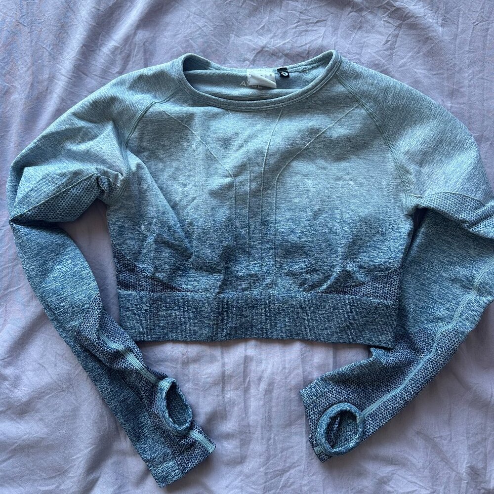 Ombre long sleeve workout top